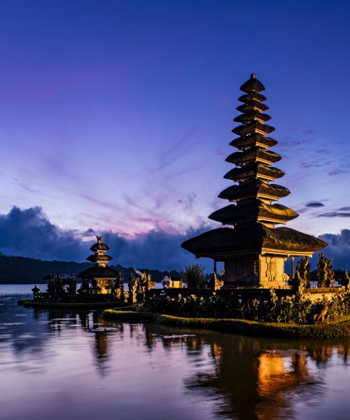 Bali pagoda in sunrise, Indonesia